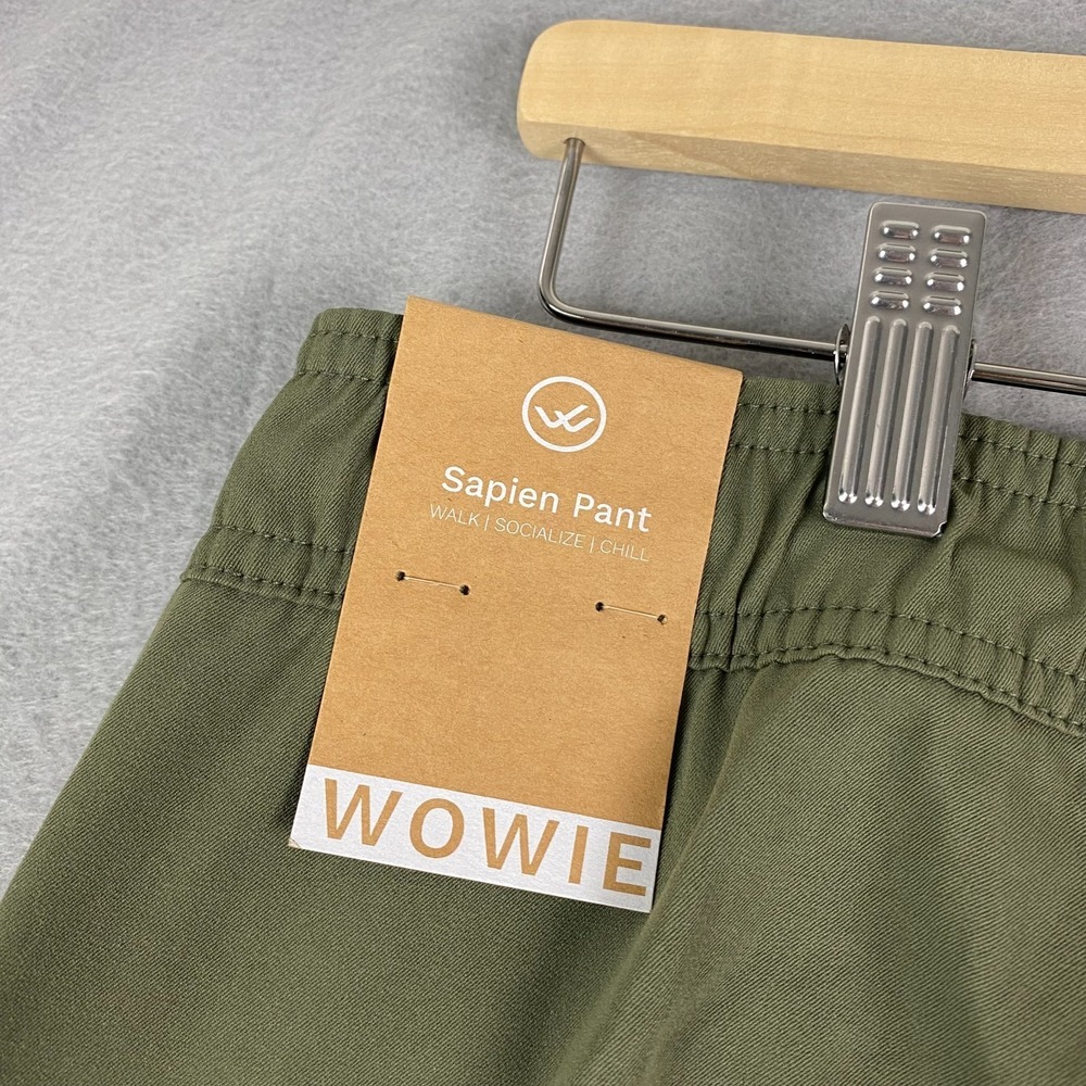 Wowie Sapien Pants Mens Large Stretch Drawstring Tapered Fit Polyester Green NEW - Picture 3 of 12